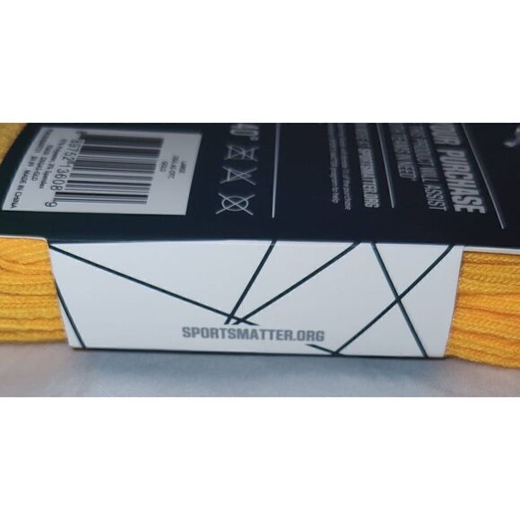 DICK'S ALL-SPORT SOCK GOLD moisture wicking Arch support NWT size large - Picture 3 of 3